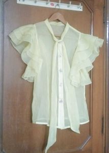 party wear Organza lemon Top