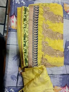 Yellow Embroidery Saree
