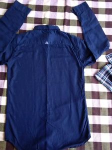 Navy Graphic Print Button-Down Shirt