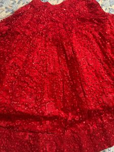 Embroidered red lehnga