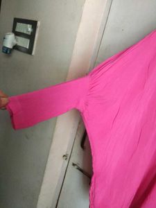 Pink Dolman Sleeve Over Size Top