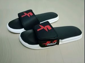 Black Solid Slider For Men