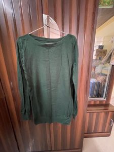 Clearance Sale Bottle Green Color Winter Wear Top