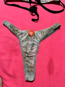 Printed Mesh Bikini Set (Size M)