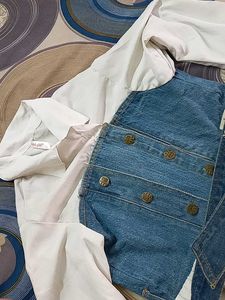 Denim &amp; White Button-Up Dress