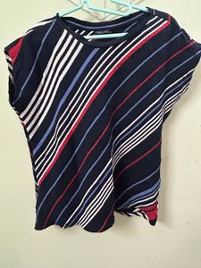 Blue T-shirt With Stripes (L)