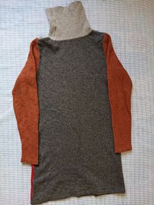 longline woolen turtle neck sweater.