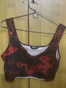 Hot Black Crop Tee