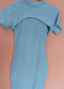 Blue Cutout Bodycon Dress