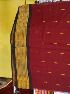 Maroon &amp; Gold Saree