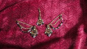 Earrings with detachable Ear Chain and tikka