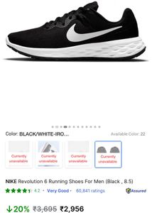NIke Men Revolution 6  Size-11UK