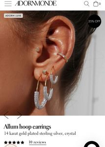 Adornmonde Sterling Silver Hoop Earrings