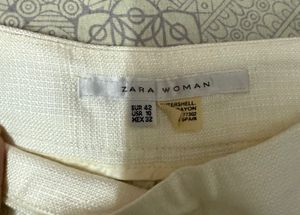 ZARA Linen Blend Straight Leg Pants