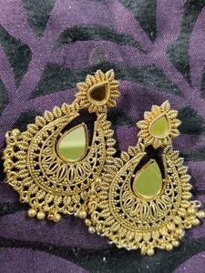 Gold Tone Indian Earrings