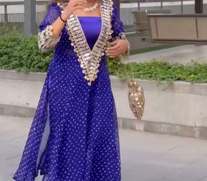 Elegant Blue Embellished Dress