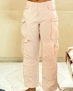 Trendy Beige Cargo Pants - Size 28, Length 39” -