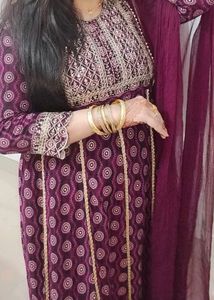 Frock  Pant With Dupatta Set