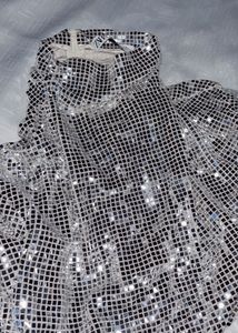 Zara Silver Sequin Crop Top