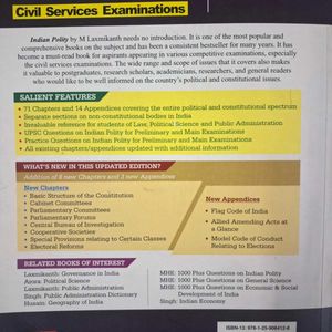 Indian Polity: M Lakshmikant, 4 Ed, Civil Exam