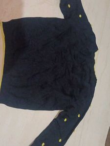 Navy Blue Floral Cardigan