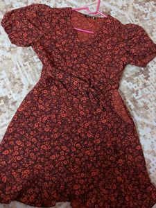 Tokyo Talkies Women Wrap Brown Orange Dress