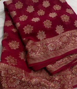 Flowy Georgette Banarasi silk Saree