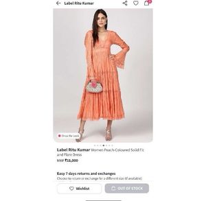 Label Ritu Kumar Peach Dress (BRAND NEW)