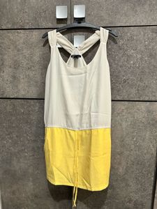 🍋 MANGO Colorblock Drawstring Dress – Chic Summer