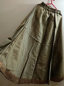 Golden Colour Lehenga Skirt Gown