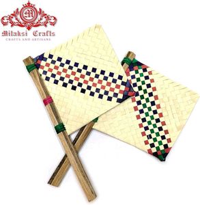 Handmade Palm Leaf Fan Set Of 2