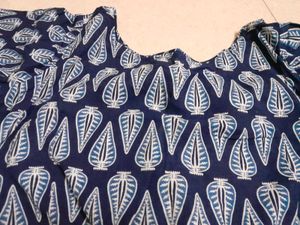 Blue kalkari Boat Neck Blouse