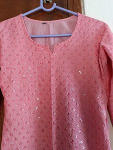 Kurti With All Over Chumky Work