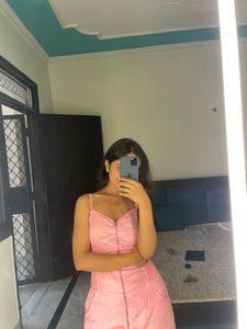 Ruched Pink Mini Dress