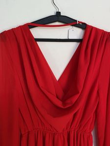 Red Flowy Midi Dress