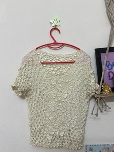 Textured Lime Yellow Crop Top