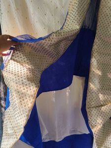 Elegant Blue and White Lehenga Skirt