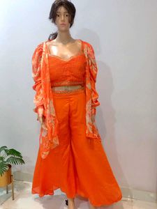 Tangerine Indo Western Set