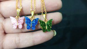 Brandsoon Studded Butterfly Pendant With Chain