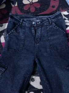 Stylish Black Denim Cargo Pants