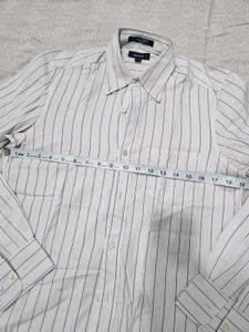 GANT White &amp; Blue Striped Dress Shirt