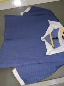 Chic Blue &amp; White Polo Shirt
