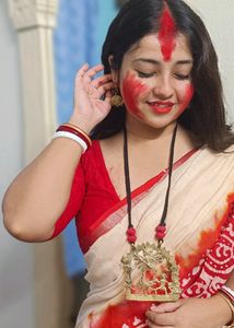 Dokra Maa Durga Set With Earrings