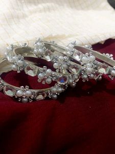 Sparkling Pearl &amp; Crystal Bangles