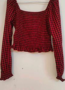 Cute Gingham Print Top❤️🖤