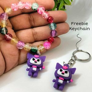 Kuromi Handmade Charm Bracelet &amp; Keychain