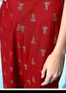 Black And Red Anarkali Suit Set In Pure Cotton