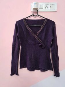 Purple Flower Sweater