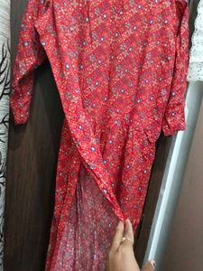 Red Printed Naira Kurta