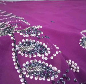 Purple handwork saree